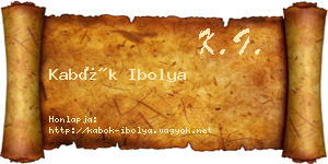 Kabók Ibolya névjegykártya